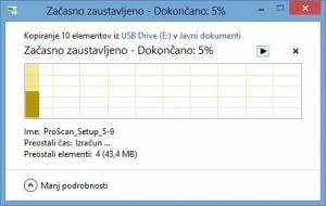Ena izmed preprosto dostopnih možnosti je tudi začasna zaustavitev kopiranja/premikanja datotek (pavza), ki uporabniku pride prav takrat, ko se zaradi te operacije računalnik upočasni, uporabnik pa bi takoj potreboval njegovo odzivnost.