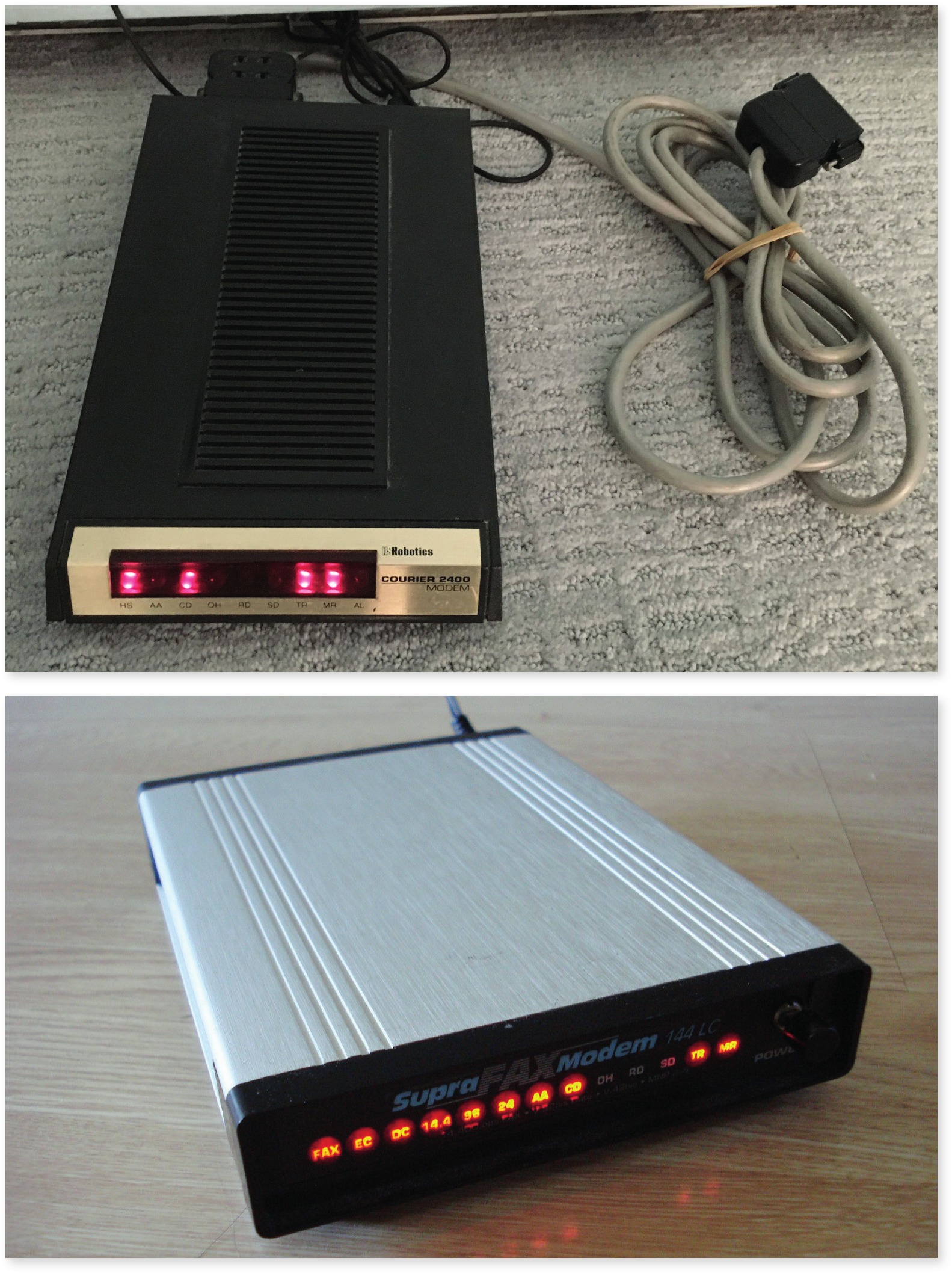 Modem podjetja Supra z začetka 90. let.